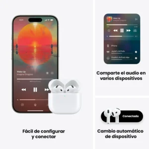 Audífonos Bluetooth Genéricos Tipo AirPods 4 - ANC Adaptativo - Imagen 3